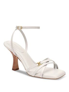 Coach Kelsey white leather strappy sandals in excellent condition